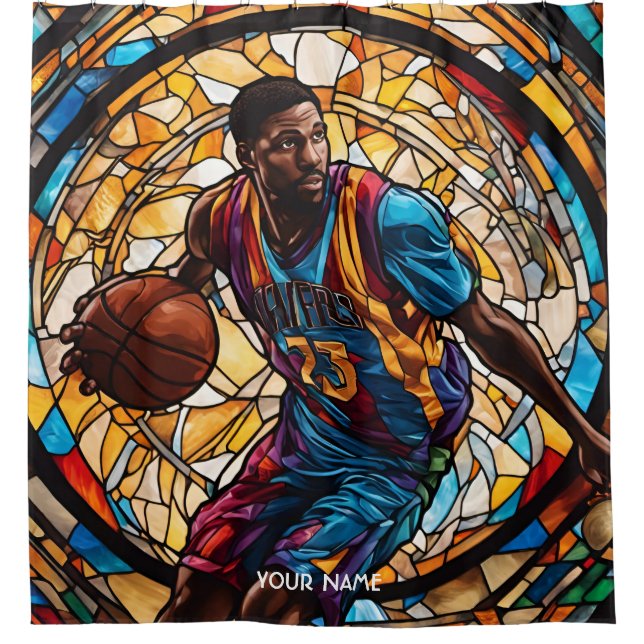 Fantasy Cute Stained Glass Basketball (Front)