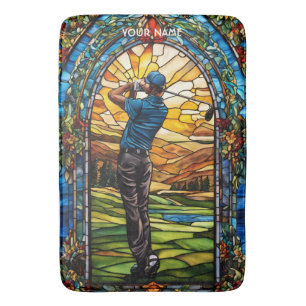 Fantasy Cute Stained Glass Golf Bath Mat