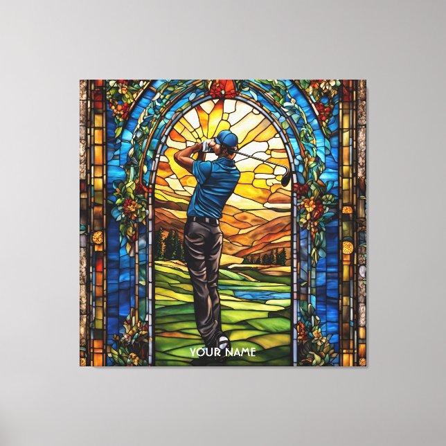 Fantasy Cute Stained Glass Golf Canvas Print (Front)