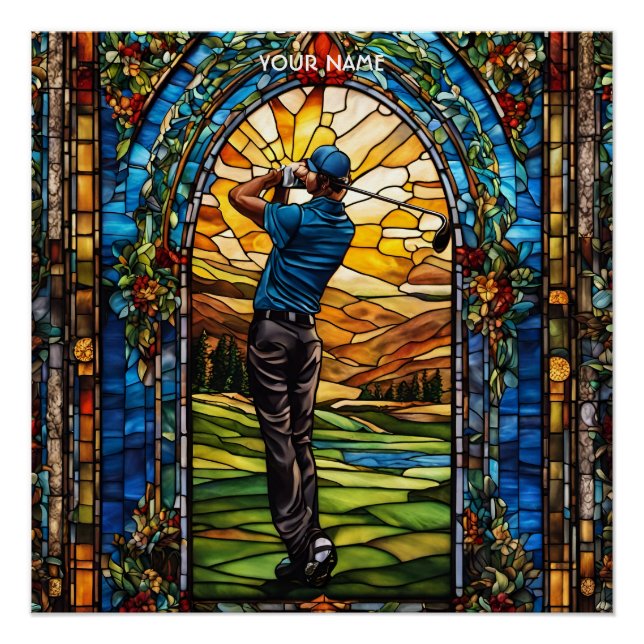 Fantasy Cute Stained Glass Golf Poster (Front)