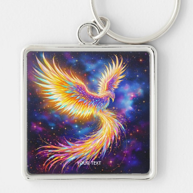 Fantasy Cute Starlight Phoenix Space Keychain (Front)