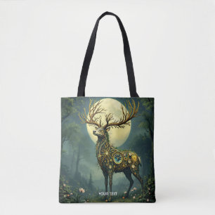Fantasy Cute Steampunk Deer Forest Tote Bag