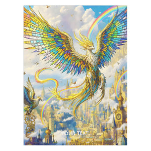 Fantasy Cute Steampunk Griffin City Tablecloth