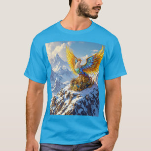 Fantasy Cute Steampunk Mountains Phoenix T-Shirt