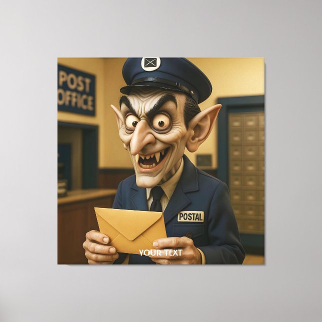 Fantasy Cute  Strange Postal Worker Canvas Print (Front)