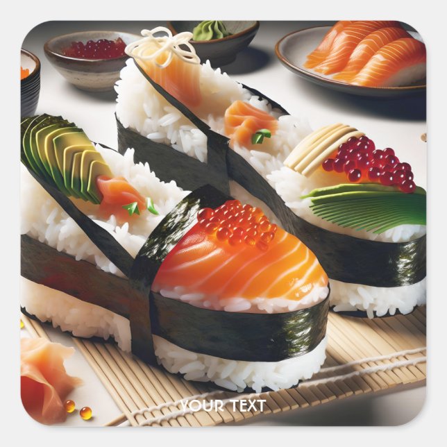 Fantasy Cute Stylish Sushi Shoes Square Sticker (Front)