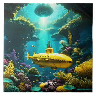 Fantasy Cute Submarine Sea Plants Tile