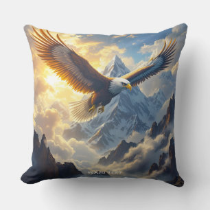 Fantasy Cute Sunset Eagle Mountains Throw Pillow