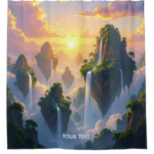 Fantasy Cute Sunset Islands Waterfalls