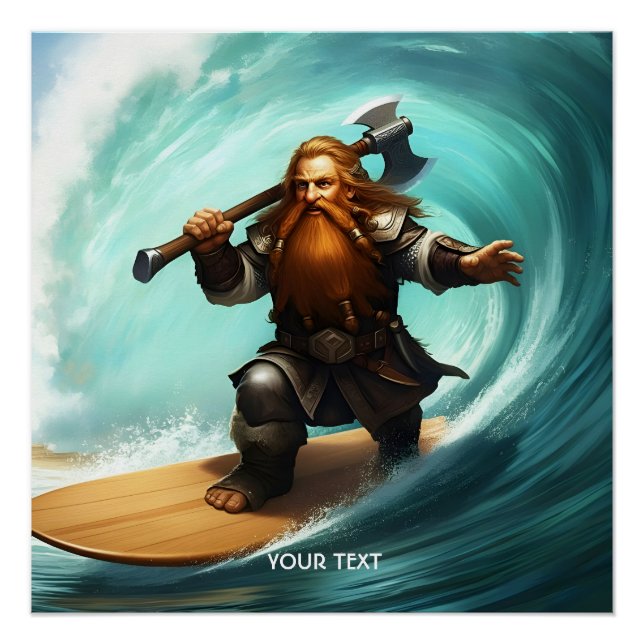 Fantasy Cute Surfer Sunny Day Poster (Front)