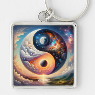 Fantasy Cute Surreal Yin Yang Keychain