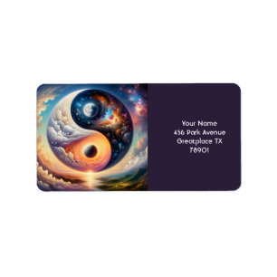 Fantasy Cute Surreal Yin Yang Label
