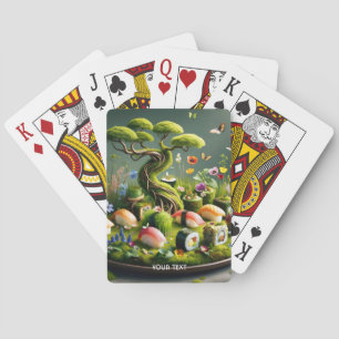 Fantasy Cute Sushi Japanese Landscape Playing Cards