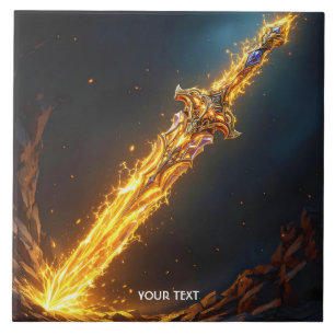Fantasy Cute Sword Flames Cave Tile