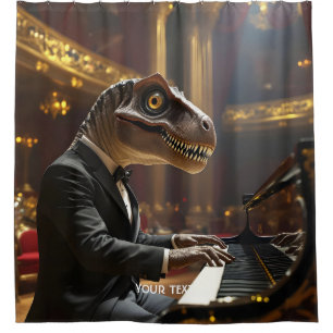 Fantasy Cute T-rex Playing Piano