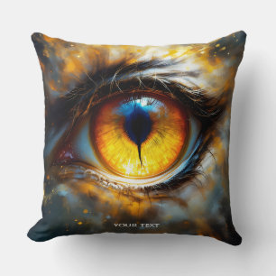 Fantasy Cute Tiger Orange Eye Throw Pillow