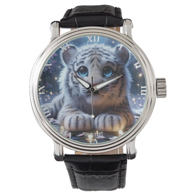 Fantasy Cute Tiger White Baby Watch (Front)