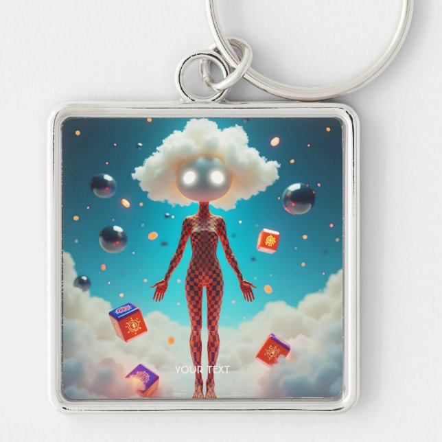 Fantasy Cute Tiny Abstract Figure Keychain (Front)