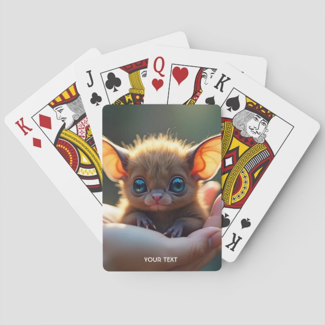 Fantasy Cute Tiny Bat Hand Playing Cards (Back)