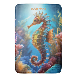 Fantasy Cute Transparent Crystal Seahorse Bath Mat