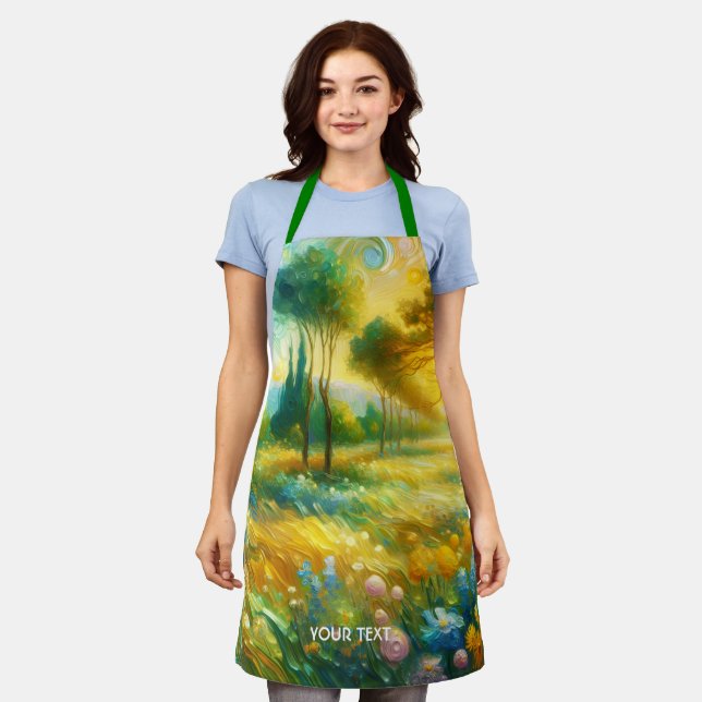 Fantasy Cute Trees Abstract Landscape Apron (Worn)