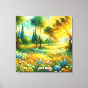 Fantasy Cute Trees Abstract Landscape Canvas Print