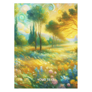 Fantasy Cute Trees Abstract Landscape Tablecloth