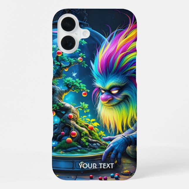 Fantasy Cute Troll Bonsai Tree iPhone Case (Back)