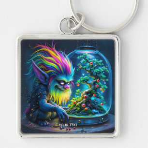 Fantasy Cute Troll Bonsai Tree Keychain