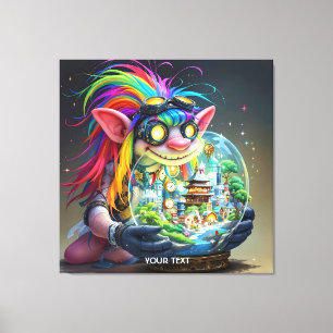 Fantasy Cute Troll Making City Canvas Print