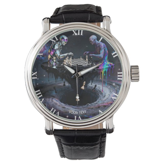Fantasy Cute Two Chess Players Watch (Front)