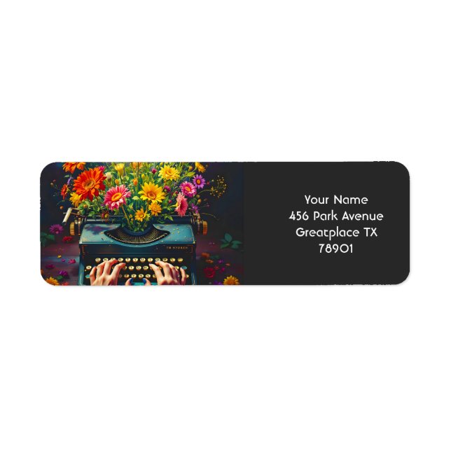 Fantasy Cute  Typewriter Flowers Hands (Front)