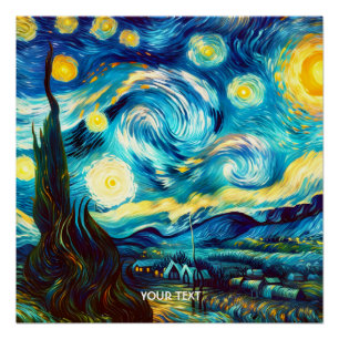 Fantasy Cute Van Gogh Inspired Poster