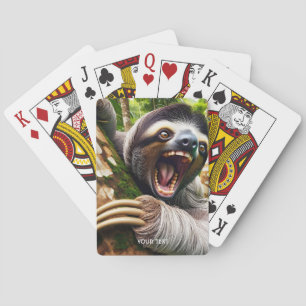 Fantasy Cute Very Angry Sloth Playing Cards