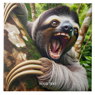 Fantasy Cute Very Angry Sloth Tile