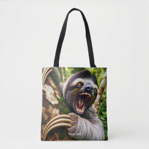 Fantasy Cute Very Angry Sloth Tote Bag