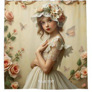 Fantasy Cute Victorian Girl Flowers