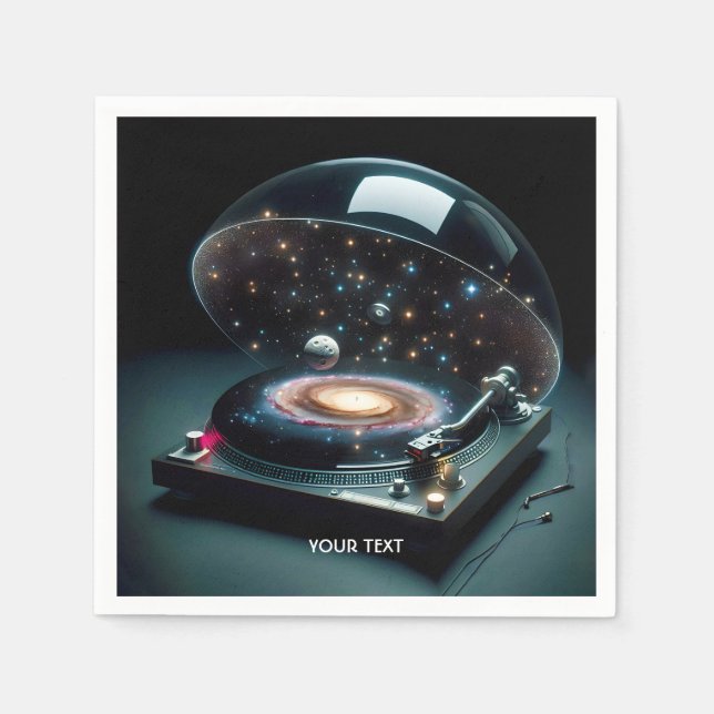 Fantasy Cute Vinyl Player Space  Napkin (Front)