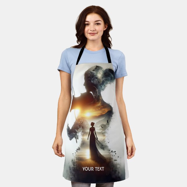Fantasy Cute Violin Girl Sun Apron (Worn)