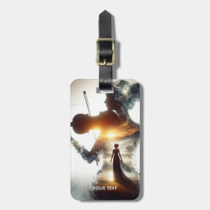 Fantasy Cute Violin Girl Sun Luggage Tag