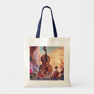 Fantasy Cute Violin Girls Tea Tote Bag