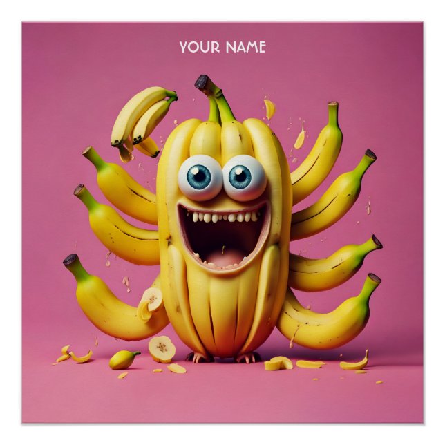 Fantasy Cute Vivid Banana Funny Creature Poster (Front)
