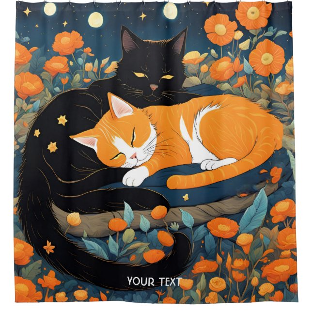 Fantasy Cute Vivid Black Orange Cats (Front)