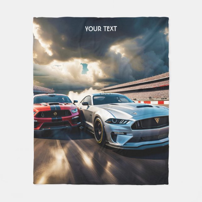 Fantasy Cute Vivid Cars Big Race Fleece Blanket (Front)