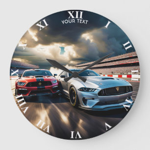 Fantasy Cute Vivid Cars Big Race Large Clock