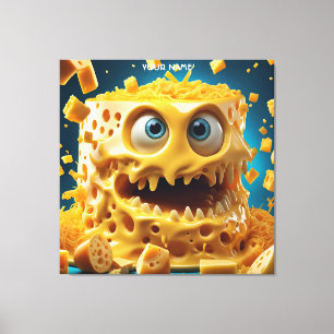 Fantasy Cute Vivid Cheese Funny Monster Canvas Print