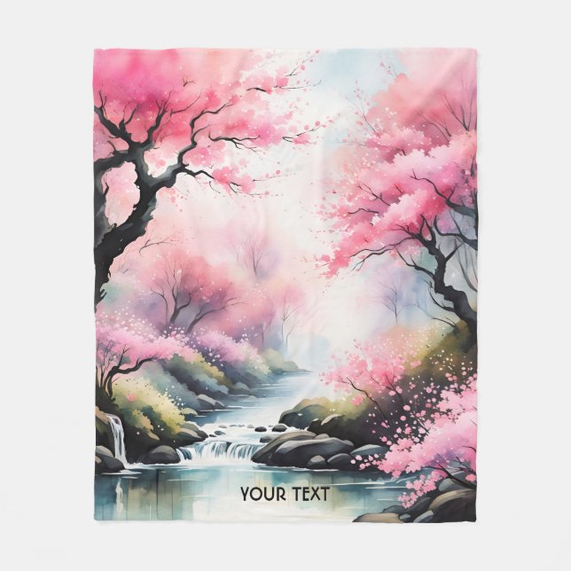 Fantasy Cute Vivid Chinese Style Landscape Fleece Blanket (Front)
