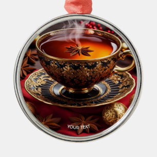 Fantasy Cute Vivid Cup Tea Christmas Metal Ornament