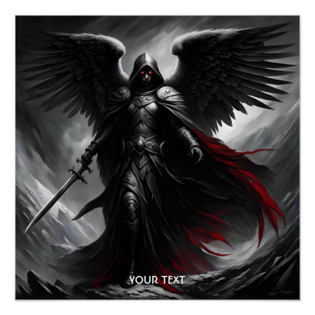 Fantasy Cute Vivid Dark Scary Angel Poster (Front)