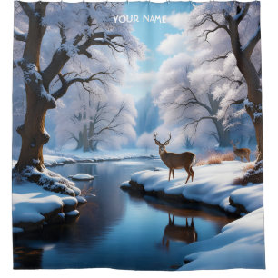 Fantasy Cute Vivid Deer Winter River
